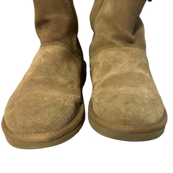 UGG Girls Size 5 Larynn Rhinestone Charms Tan Y2K Suede Boots Women’s SZ 6.5/7 - Picture 6 of 11